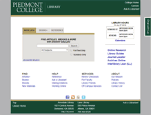 Tablet Screenshot of library.piedmont.edu